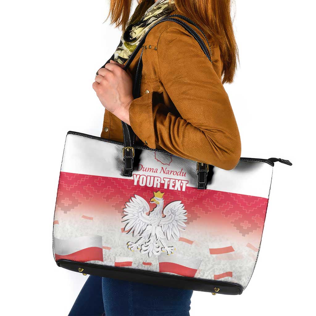 Polish Flag Day Personalized Leather Tote Bag Duma Narodu 2nd May