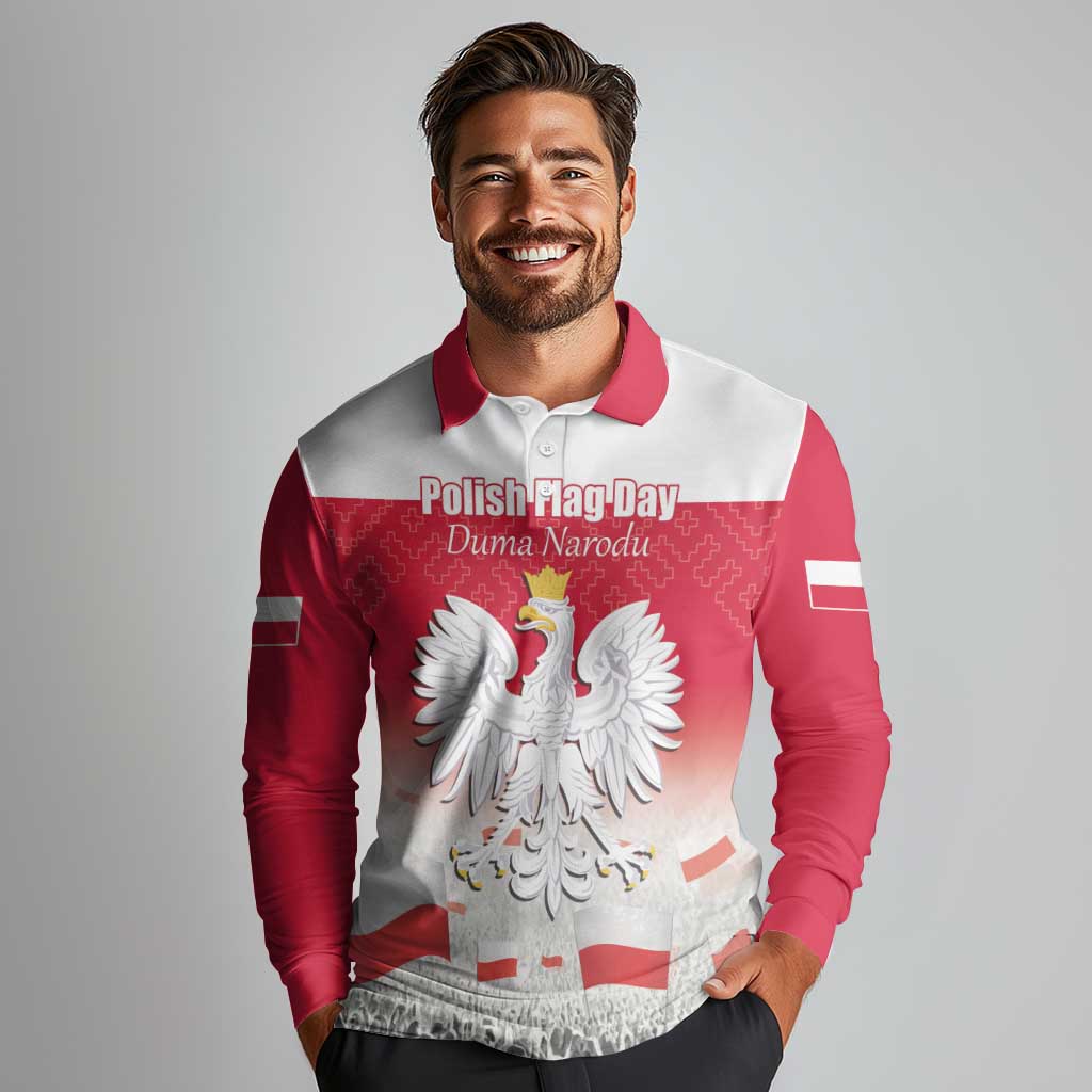 Polish Flag Day Personalized Long Sleeve Polo Shirt Duma Narodu 2nd May