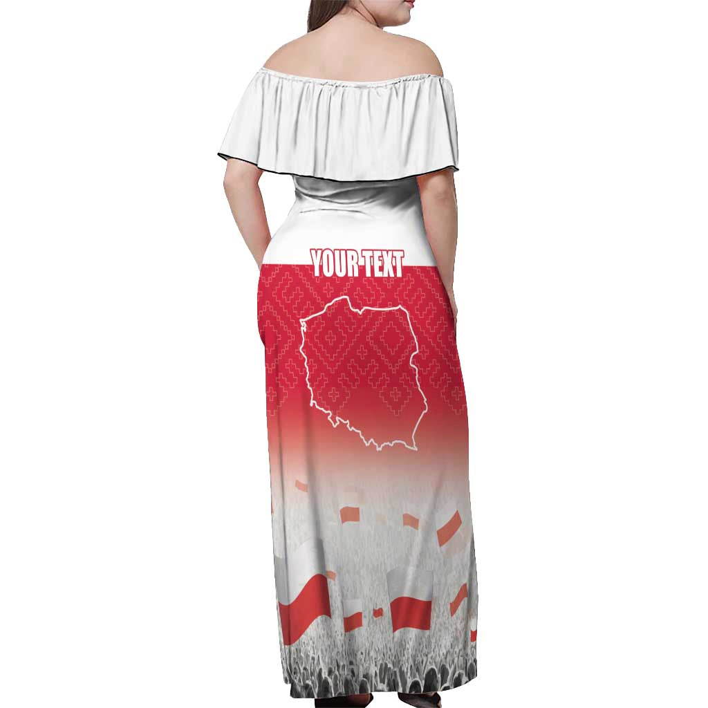 Polish Flag Day Personalized Off Shoulder Maxi Dress Duma Narodu 2nd May