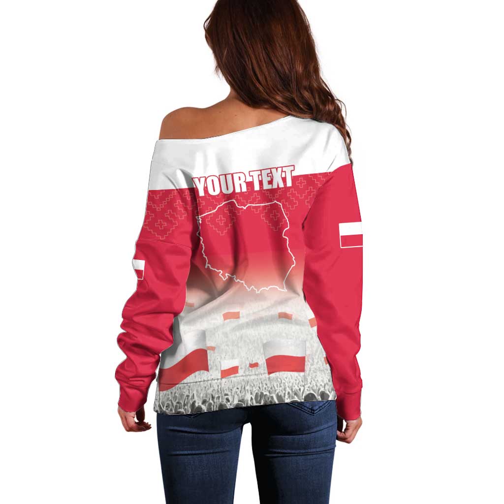 Polish Flag Day Personalized Off Shoulder Sweater Duma Narodu 2nd May
