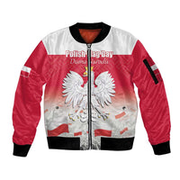 Polish Flag Day Personalized Sleeve Zip Bomber Jacket Duma Narodu 2nd May