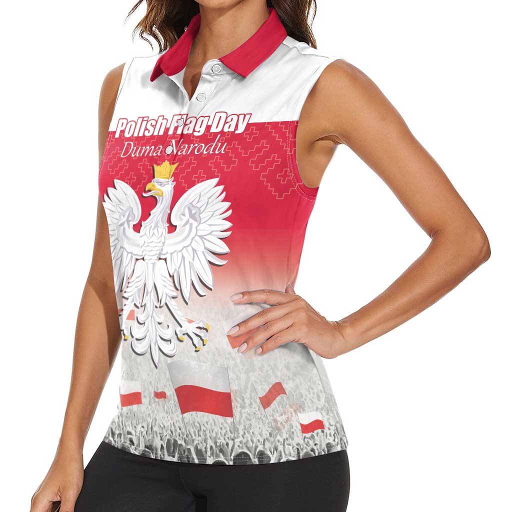 Polish Flag Day Personalized Women Sleeveless Polo Shirt Duma Narodu 2nd May