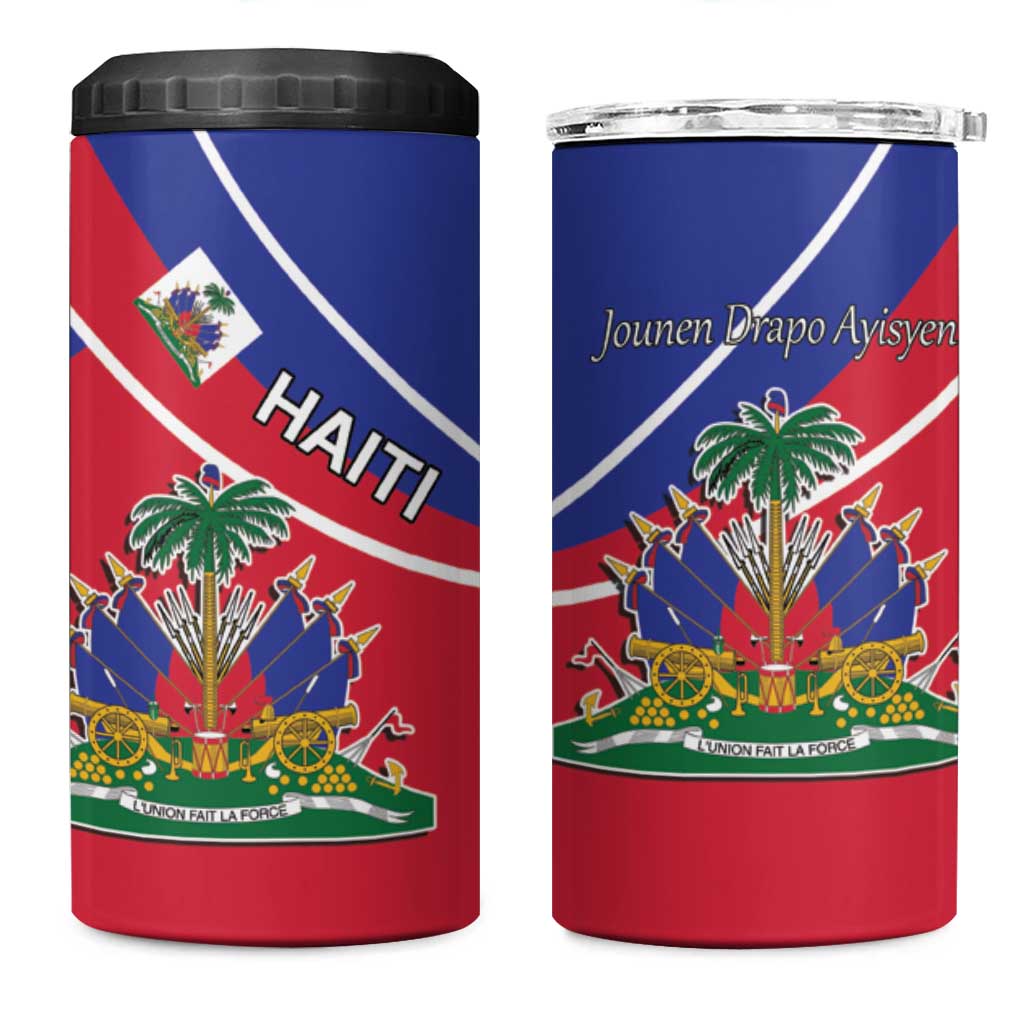 Haitian Flag Day 18 May 4 in 1 Can Cooler Tumbler Jounen Drapo Ayisyen
