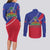 Haitian Flag Day 18 May Couples Matching Long Sleeve Bodycon Dress and Long Sleeve Button Shirt Jounen Drapo Ayisyen
