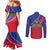 Haitian Flag Day 18 May Couples Matching Mermaid Dress and Long Sleeve Button Shirt Jounen Drapo Ayisyen