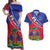 Haitian Flag Day 18 May Couples Matching Off Shoulder Maxi Dress and Hawaiian Shirt Jounen Drapo Ayisyen