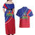 Haitian Flag Day 18 May Couples Matching Off Shoulder Maxi Dress and Hawaiian Shirt Jounen Drapo Ayisyen