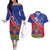 Haitian Flag Day 18 May Couples Matching Off The Shoulder Long Sleeve Dress and Hawaiian Shirt Jounen Drapo Ayisyen