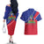 Haitian Flag Day 18 May Couples Matching Off The Shoulder Long Sleeve Dress and Hawaiian Shirt Jounen Drapo Ayisyen