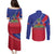 Haitian Flag Day 18 May Couples Matching Puletasi and Long Sleeve Button Shirt Jounen Drapo Ayisyen