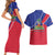 Haitian Flag Day 18 May Couples Matching Short Sleeve Bodycon Dress and Hawaiian Shirt Jounen Drapo Ayisyen