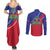 Haitian Flag Day 18 May Couples Matching Summer Maxi Dress and Long Sleeve Button Shirt Jounen Drapo Ayisyen