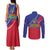 Haitian Flag Day 18 May Couples Matching Tank Maxi Dress and Long Sleeve Button Shirt Jounen Drapo Ayisyen