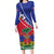 Haitian Flag Day 18 May Family Matching Long Sleeve Bodycon Dress and Hawaiian Shirt Jounen Drapo Ayisyen