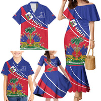 Haitian Flag Day 18 May Family Matching Mermaid Dress and Hawaiian Shirt Jounen Drapo Ayisyen