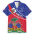 Haitian Flag Day 18 May Family Matching Off Shoulder Short Dress and Hawaiian Shirt Jounen Drapo Ayisyen