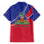 Haitian Flag Day 18 May Family Matching Off Shoulder Short Dress and Hawaiian Shirt Jounen Drapo Ayisyen