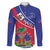 Haitian Flag Day 18 May Family Matching Off Shoulder Short Dress and Hawaiian Shirt Jounen Drapo Ayisyen