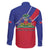 Haitian Flag Day 18 May Family Matching Off Shoulder Short Dress and Hawaiian Shirt Jounen Drapo Ayisyen