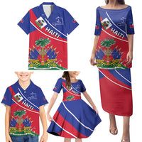Haitian Flag Day 18 May Family Matching Puletasi and Hawaiian Shirt Jounen Drapo Ayisyen