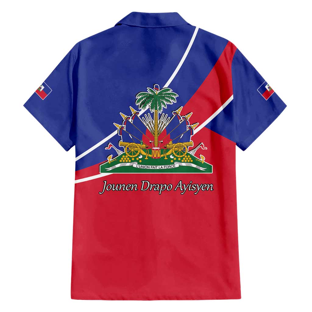 Haitian Flag Day 18 May Family Matching Short Sleeve Bodycon Dress and Hawaiian Shirt Jounen Drapo Ayisyen