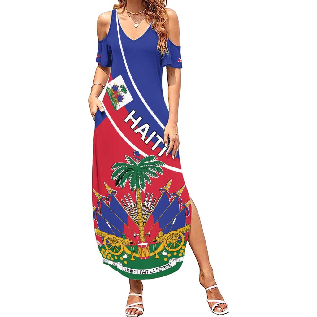 Haitian Flag Day 18 May Family Matching Summer Maxi Dress and Hawaiian Shirt Jounen Drapo Ayisyen