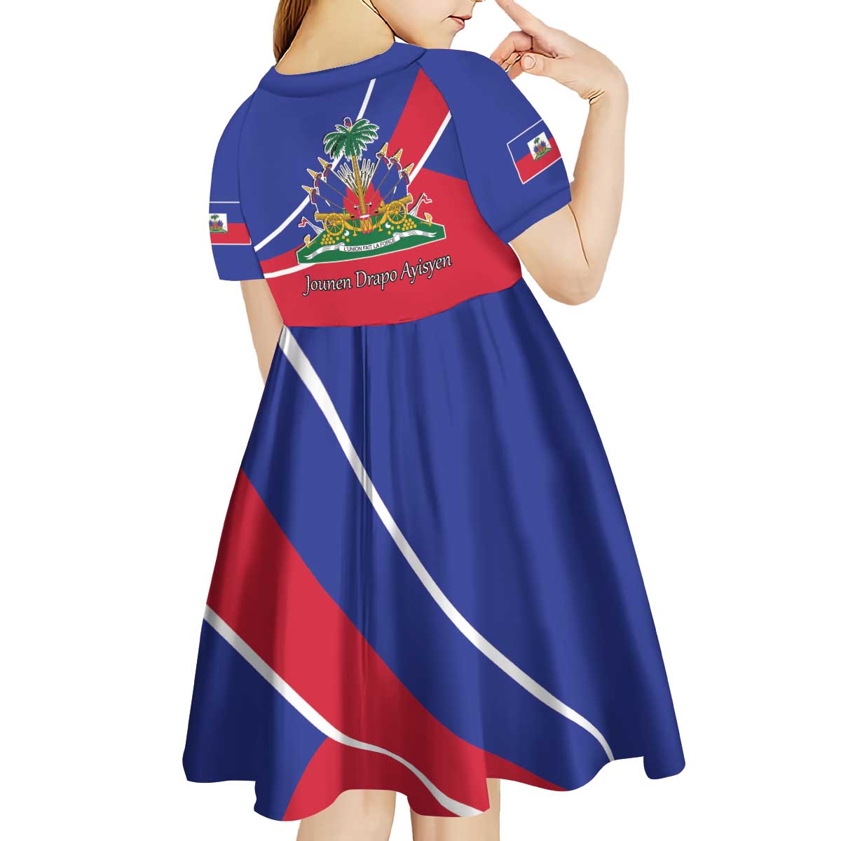 Haitian Flag Day 18 May Kid Short Sleeve Dress Jounen Drapo Ayisyen