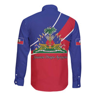 Haitian Flag Day 18 May Long Sleeve Button Shirt Jounen Drapo Ayisyen