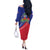 Haitian Flag Day 18 May Off The Shoulder Long Sleeve Dress Jounen Drapo Ayisyen