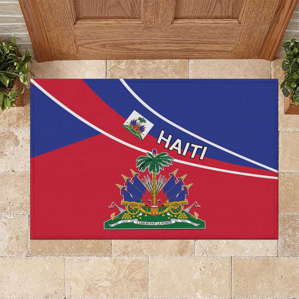Haitian Flag Day 18 May Rubber Doormat Jounen Drapo Ayisyen