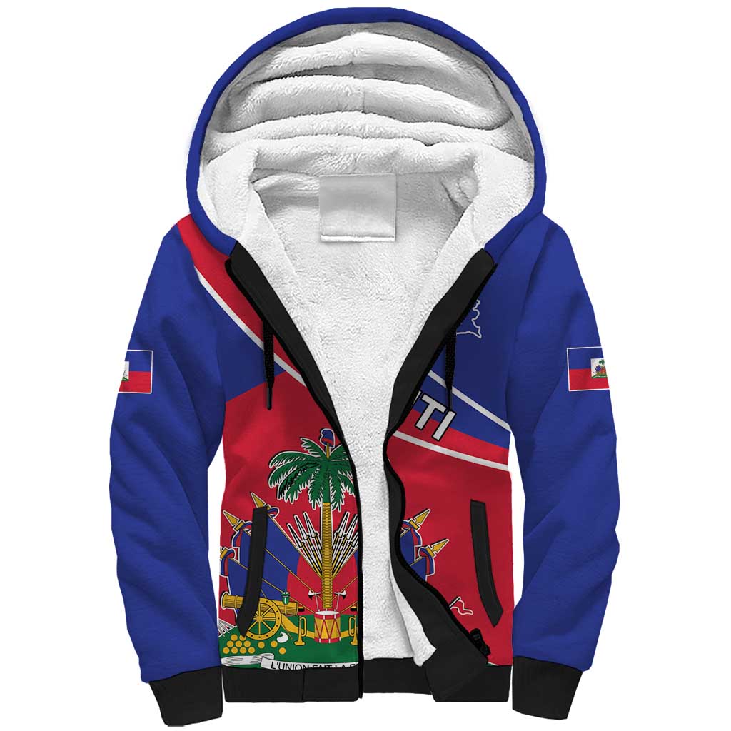 Haitian Flag Day 18 May Sherpa Hoodie Jounen Drapo Ayisyen