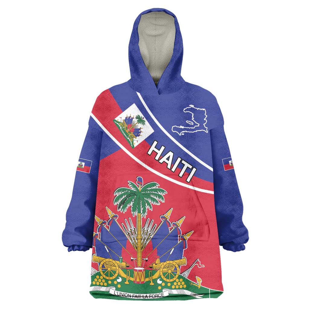 Haitian Flag Day 18 May Wearable Blanket Hoodie Jounen Drapo Ayisyen