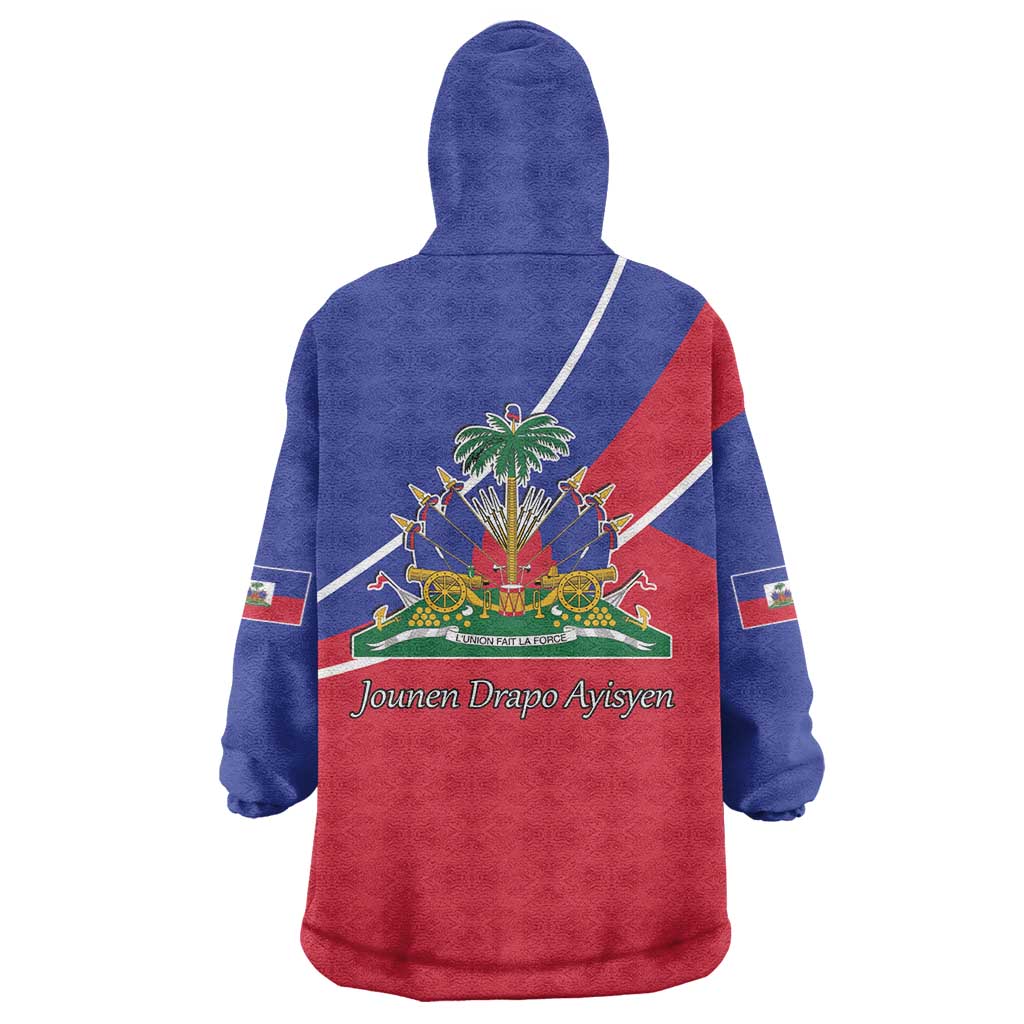 Haitian Flag Day 18 May Wearable Blanket Hoodie Jounen Drapo Ayisyen