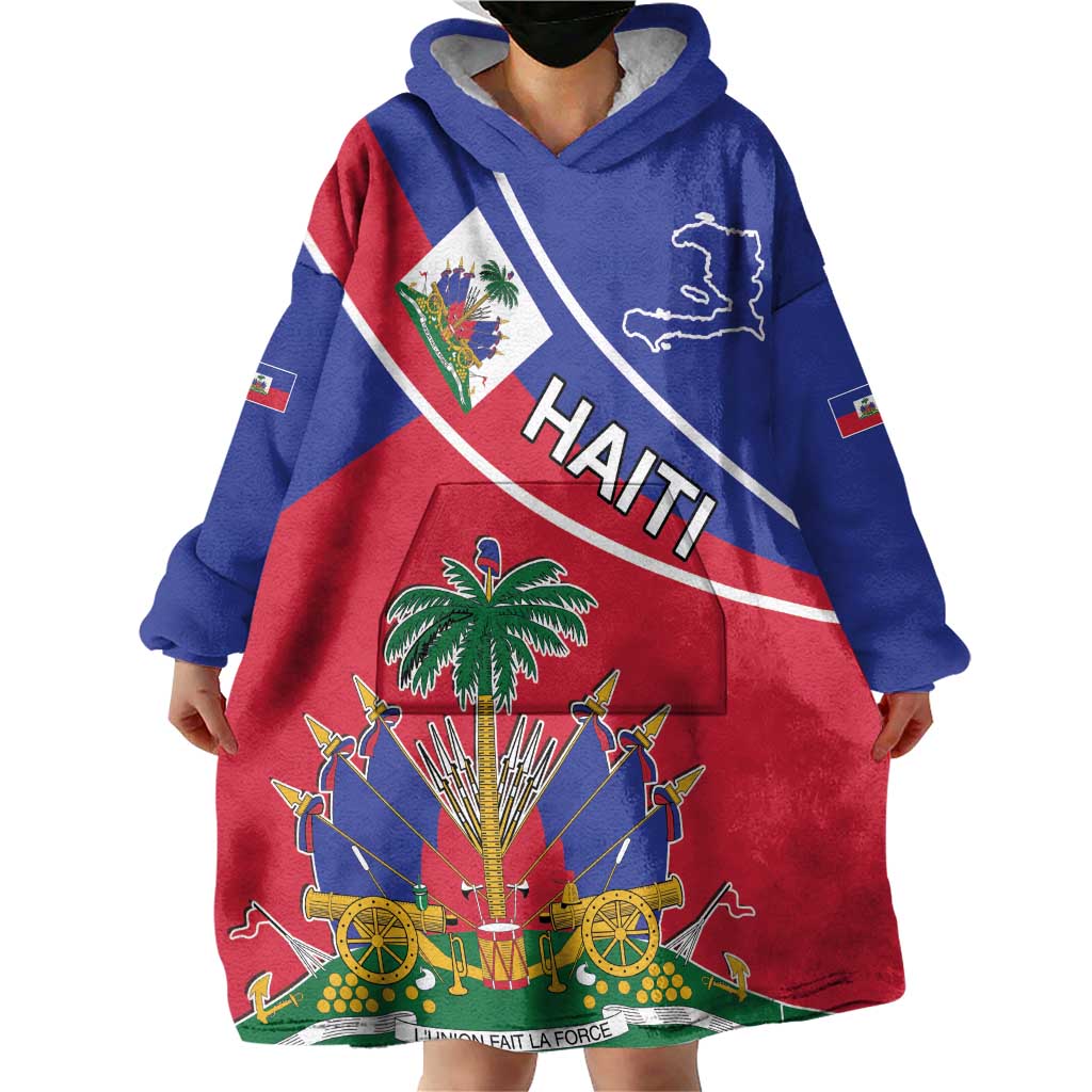 Haitian Flag Day 18 May Wearable Blanket Hoodie Jounen Drapo Ayisyen