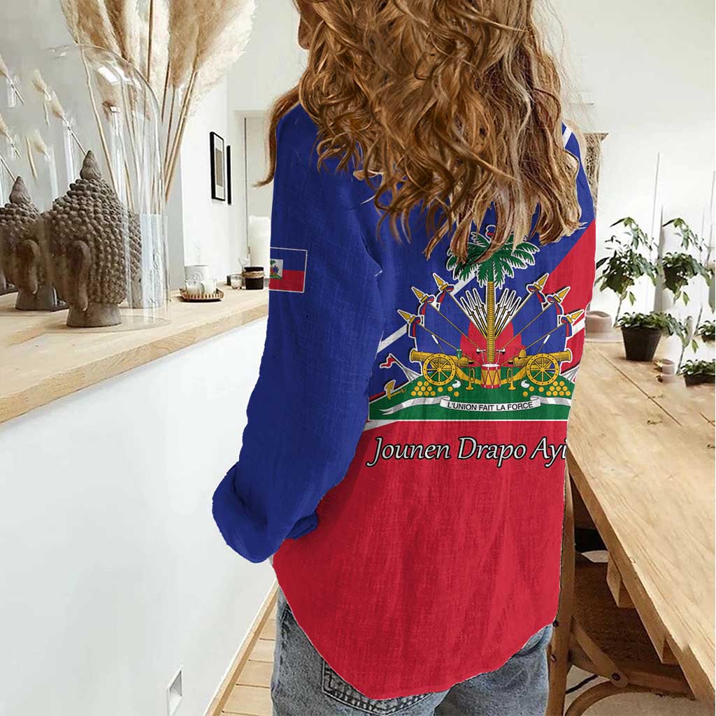 Haitian Flag Day 18 May Women Casual Shirt Jounen Drapo Ayisyen