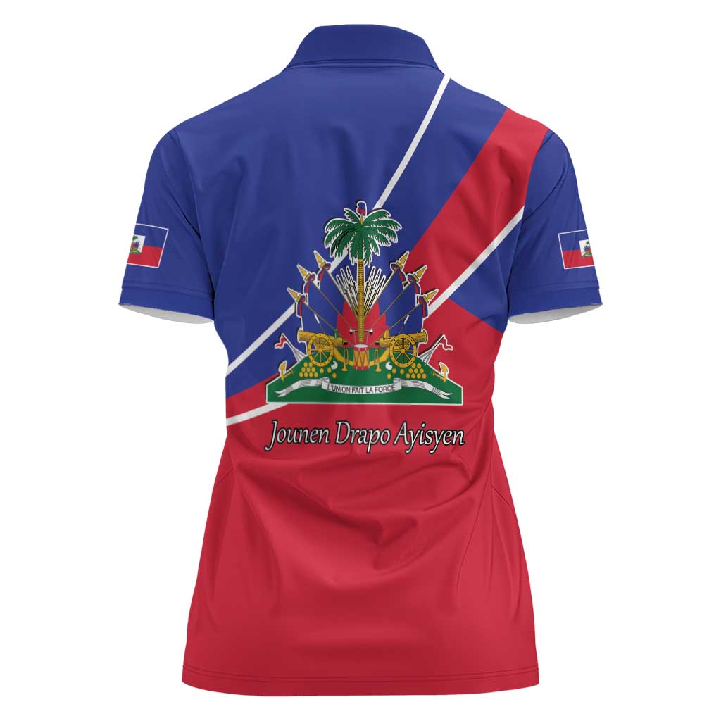 Haitian Flag Day 18 May Women Polo Shirt Jounen Drapo Ayisyen