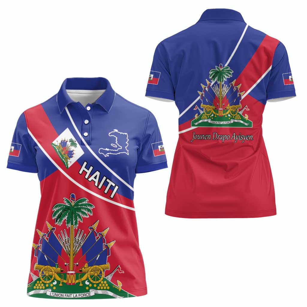 Haitian Flag Day 18 May Women Polo Shirt Jounen Drapo Ayisyen