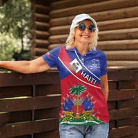 Haitian Flag Day 18 May Women Polo Shirt Jounen Drapo Ayisyen