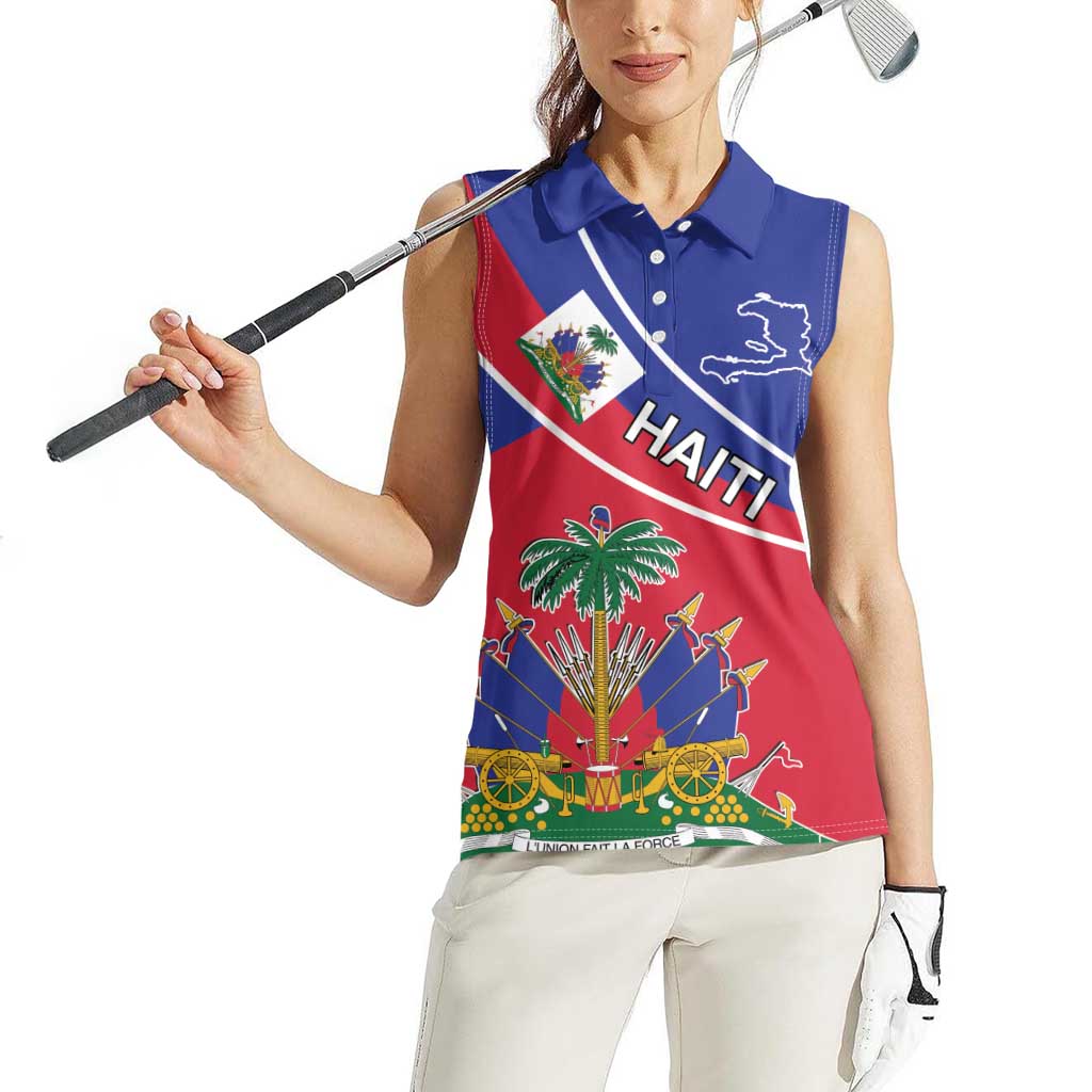 Haitian Flag Day 18 May Women Sleeveless Polo Shirt Jounen Drapo Ayisyen