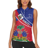 Haitian Flag Day 18 May Women Sleeveless Polo Shirt Jounen Drapo Ayisyen