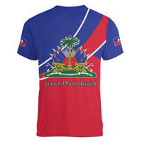 Haitian Flag Day 18 May Women V-Neck T-Shirt Jounen Drapo Ayisyen
