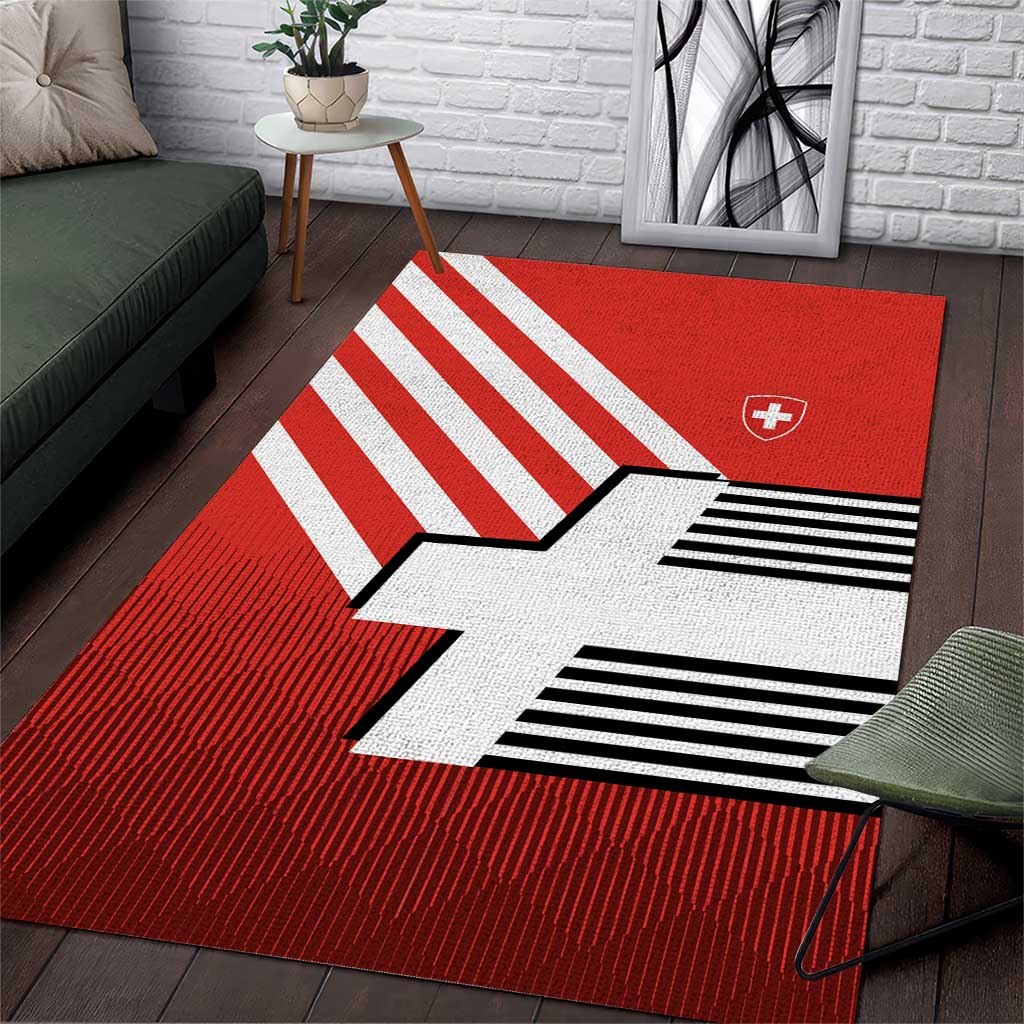 Switzerland Coat of Arms Area Rug Swiss Greek cross
