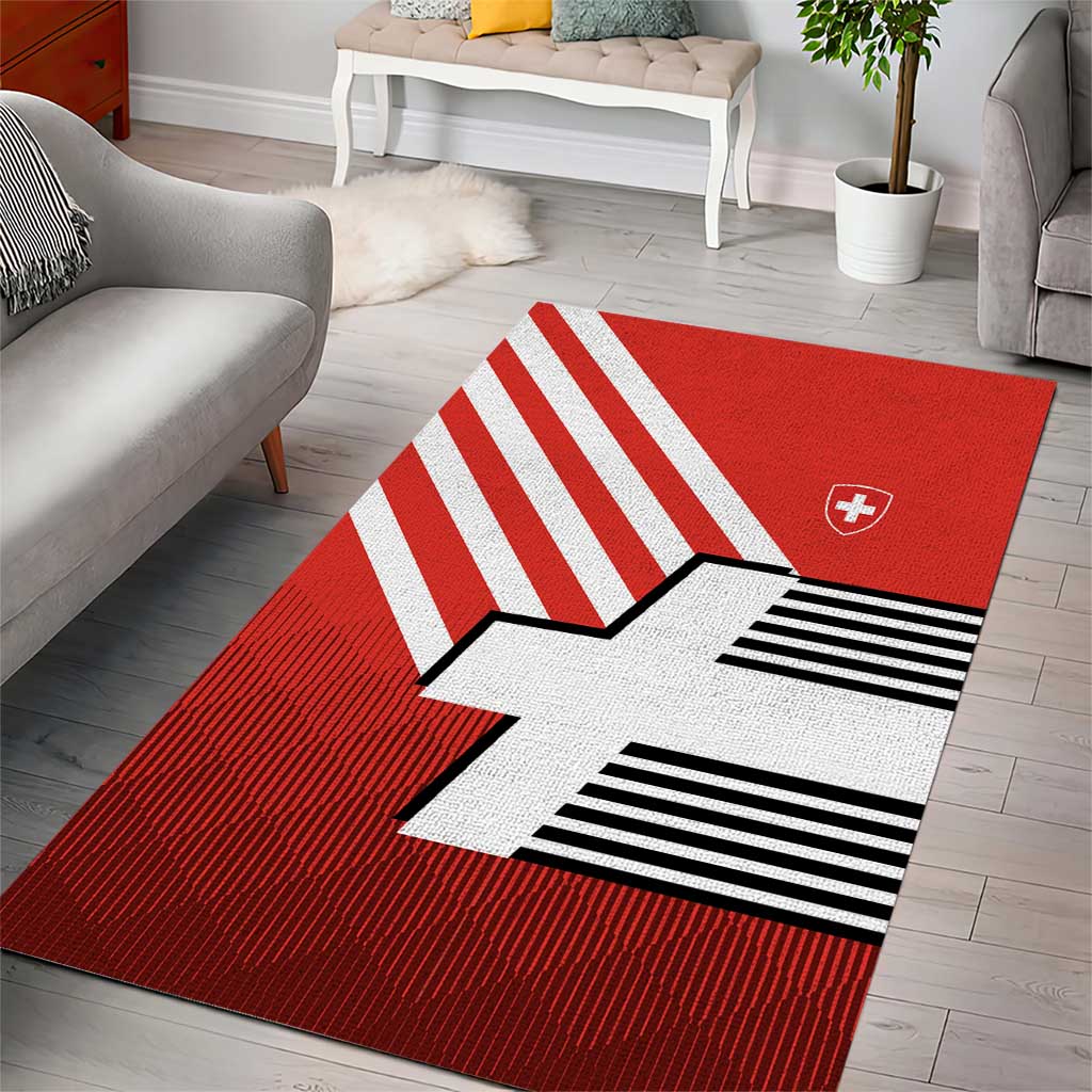 Switzerland Coat of Arms Area Rug Swiss Greek cross