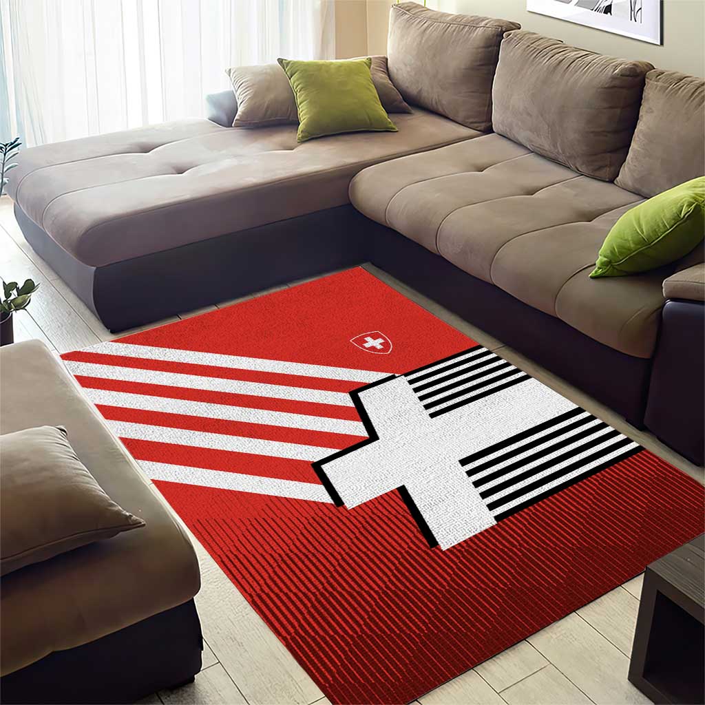 Switzerland Coat of Arms Area Rug Swiss Greek cross