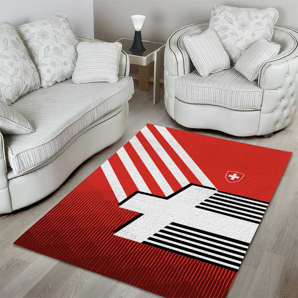 Switzerland Coat of Arms Area Rug Swiss Greek cross