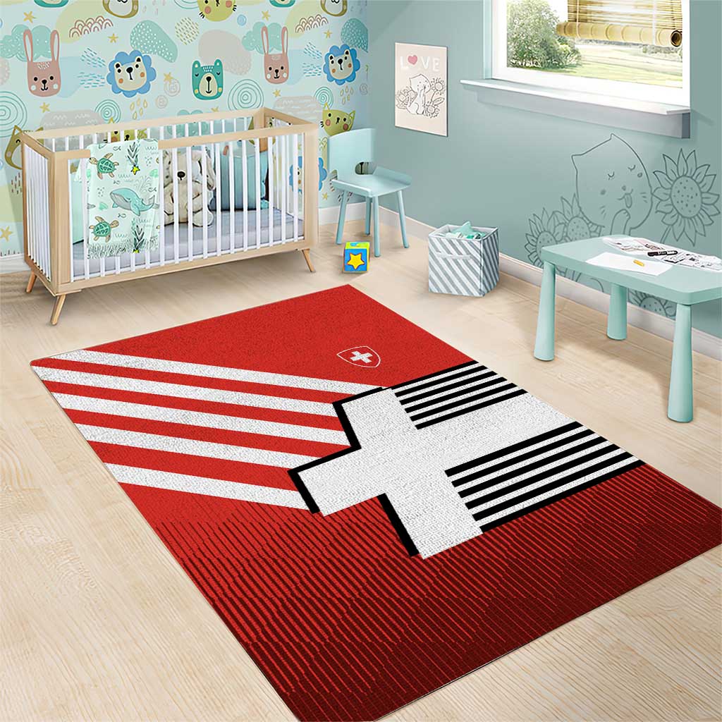 Switzerland Coat of Arms Area Rug Swiss Greek cross