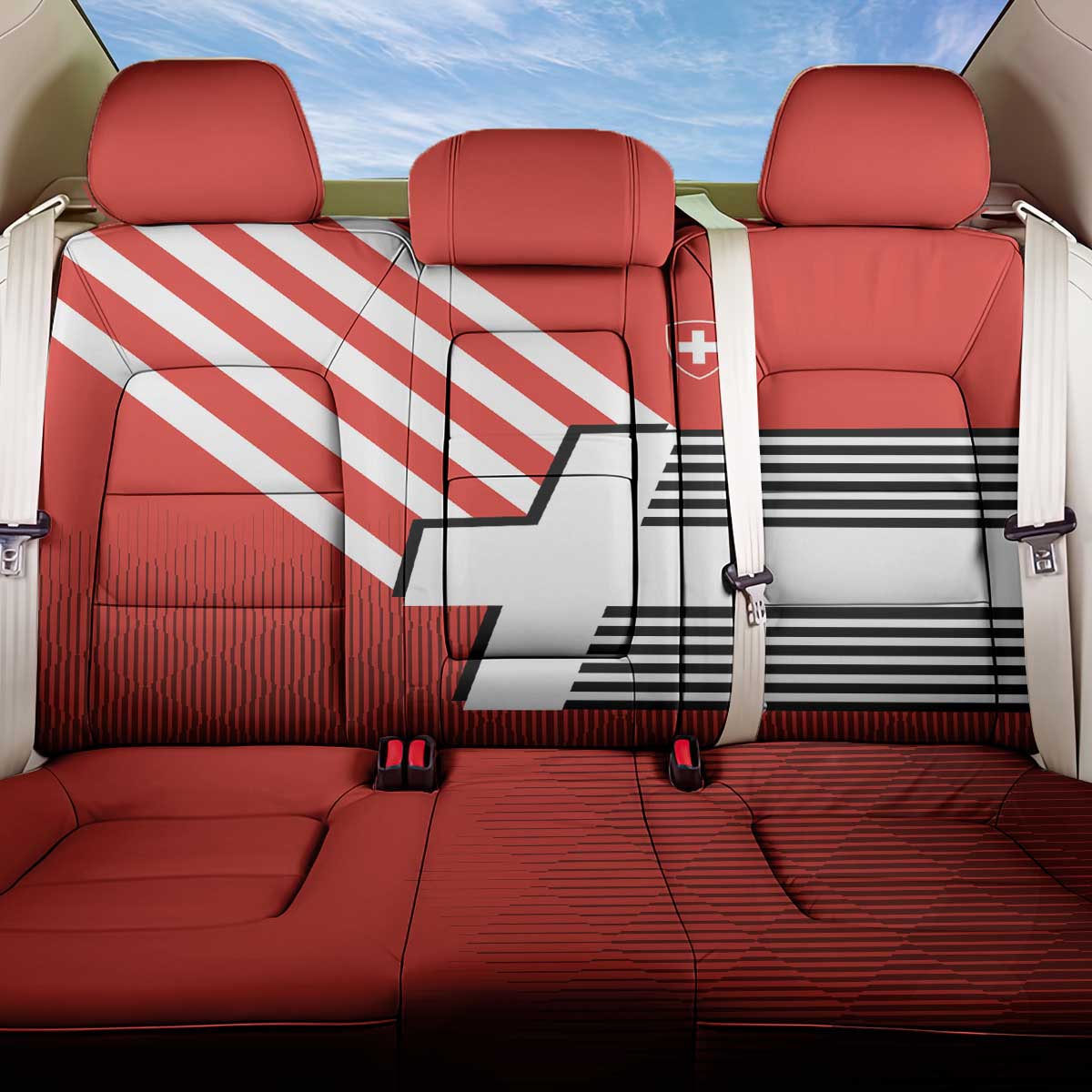 Switzerland Coat of Arms Back Car Seat Cover Swiss Greek cross