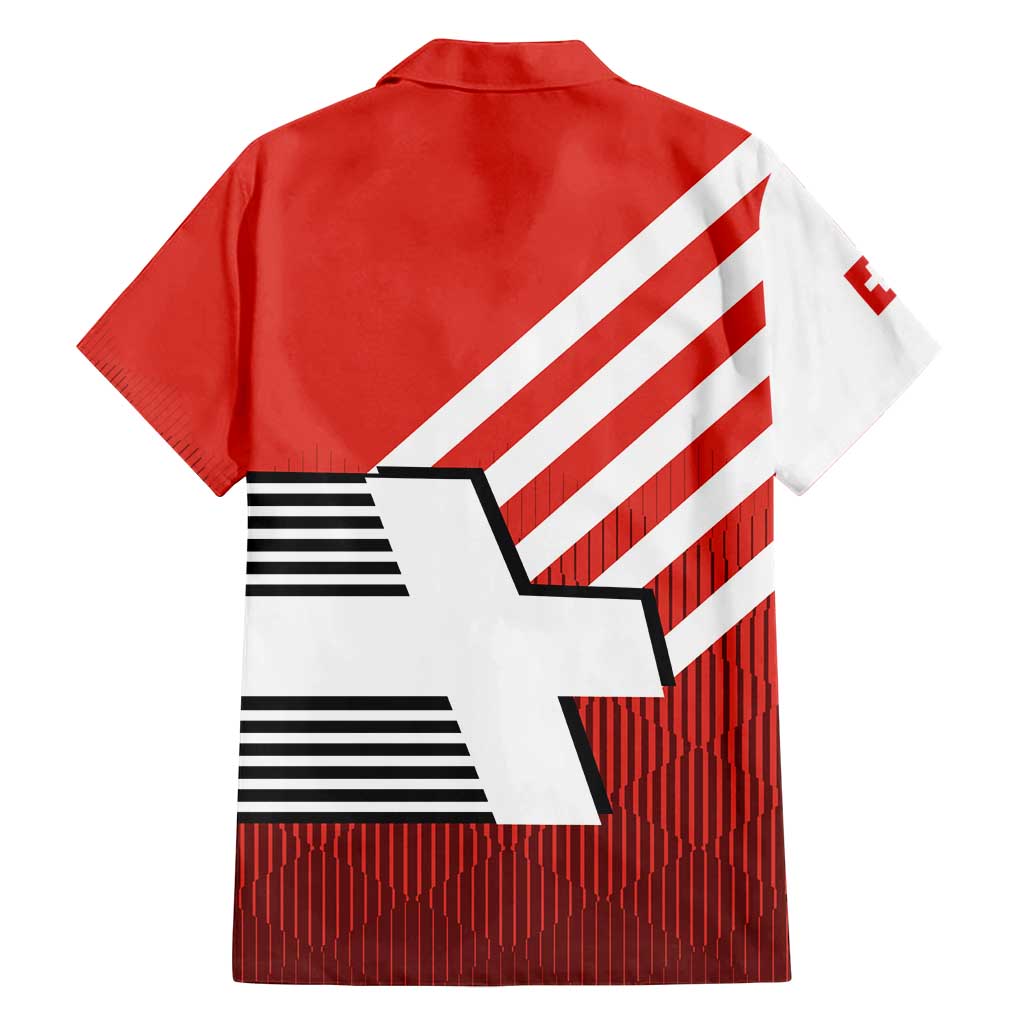 Switzerland Coat of Arms Family Matching Off Shoulder Short Dress and Hawaiian Shirt Swiss Greek cross