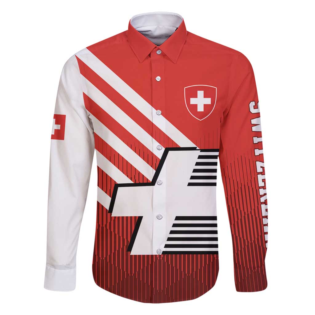 Switzerland Coat of Arms Family Matching Off Shoulder Short Dress and Hawaiian Shirt Swiss Greek cross