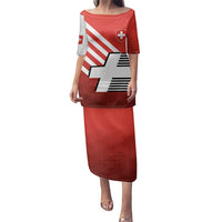 Switzerland Coat of Arms Family Matching Puletasi and Hawaiian Shirt Swiss Greek cross